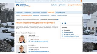 
                            7. Ansprechpartner Hauptstelle Worpswede - Volksbank Worpswede eG