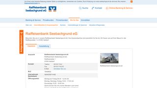 
                            5. Ansprechpartner - Raiffeisenbank Seebachgrund eG
