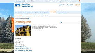 
                            9. Ansprechpartner - Volksbank Heimbach eG