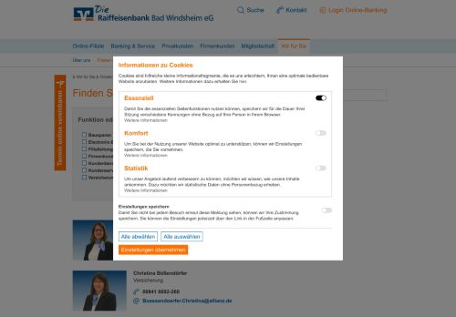 
                            12. Ansprechpartnersuche - Raiffeisenbank Bad Windsheim eG