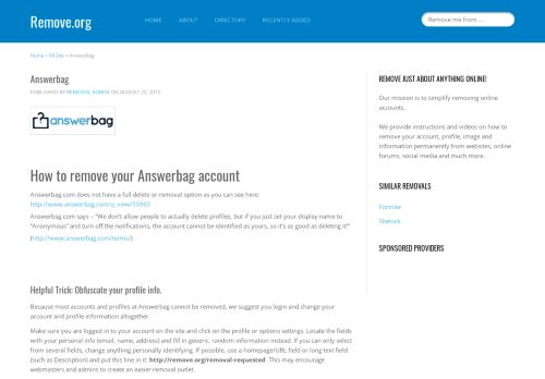 
                            7. Answerbag - Remove.org