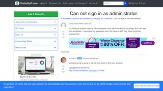 
                            6. [answered] Can not sign in as administrator. - WhatIsMyIP.com®