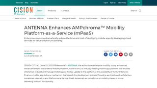 
                            12. ANTENNA Enhances AMPchroma™ Mobility Platform-as-a-Service ...