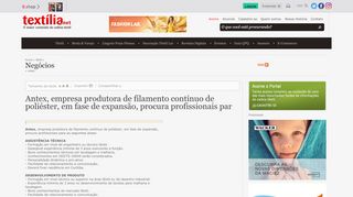 
                            10. Antex, empresa produtora de filamento contínuo de poliéster, em fase ...