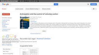 
                            5. Anticipation and the control of voluntary action - Google Books-Ergebnisseite