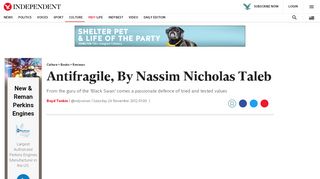 
                            3. Antifragile, By Nassim Nicholas Taleb | The Independent