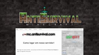 
                            5. AntiSurvival l Servidor brasileiro de Minecraft: Como logar em nosso ...