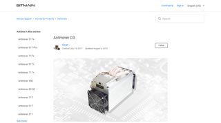 
                            2. Antminer D3 – Bitmain Support