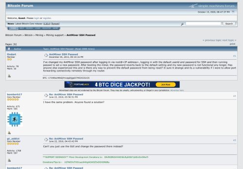 
                            3. AntMiner SSH Passwd - Bitcointalk
