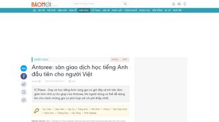 
                            12. Antoree: sàn giao dịch học tiếng Anh đầu tiên cho người Việt - Báo ...