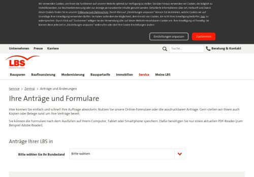 
                            10. Anträge und Online-Formulare Ihrer LBS