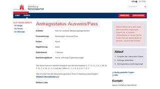 
                            6. Antragsstatus Ausweis/Pass - Hamburg-Gateway - Hamburg.de