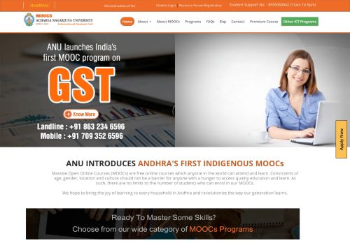 
                            1. ANU MOOCs - Acharya Nagarjuna University