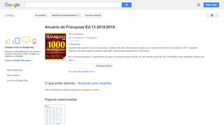 
                            10. Anuário de Franquias Ed.13 2018/2019 - Resultado da Pesquisa de livros Google