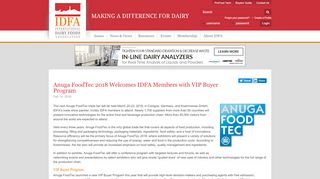 
                            12. Anuga FoodTec 2018 Welcomes IDFA Members with VIP Buyer Program