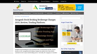 
                            2. Anugrah Stock Broking Brokerage Charges 2019 | Reviews| All Info