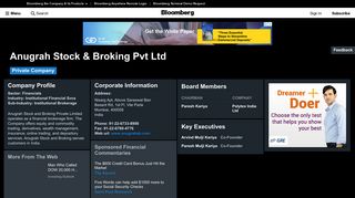 
                            11. Anugrah Stock & Broking Pvt Ltd: Company Profile - Bloomberg