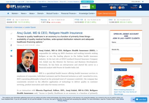 
                            12. Anuj Gulati, MD & CEO, Religare Health Insurance - IndiaInfoline