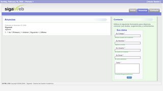 
                            3. Anuncios - Sigaweb :: Sistema de Gestión Académica