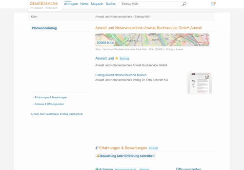 
                            6. Anwalt und Notarverzeichnis › Eintrag Köln - StadtBranche.de