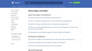 
                            2. Anwendungen entfernen | Facebook-Hilfebereich | Facebook
