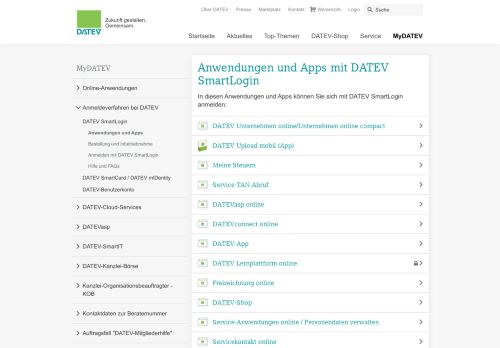 
                            13. Anwendungen mit DATEV SmartLogin