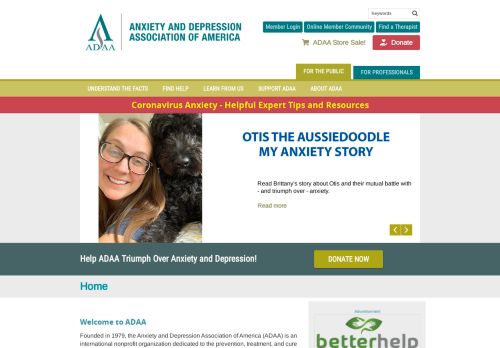 
                            12. Anxiety and Depression Association of America, ADAA: Home