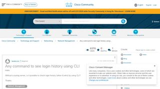 
                            2. Any command to see login history using ... - Cisco Community