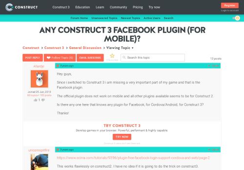 
                            9. Any Construct 3 Facebook plugin (for mobile)? - Construct Official ...