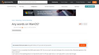 
                            12. Any words on WanOS? - Networking - Spiceworks Community