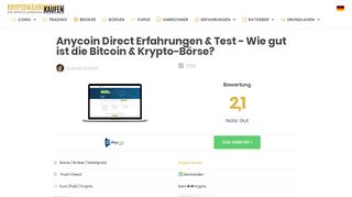 
                            9. Anycoin Direct Erfahrungen & Test 2019 » So bewerteten wir die ...