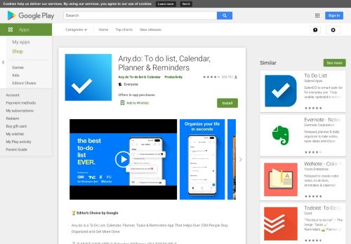 
                            6. Any.do: Lista de Tarefas e Calendário, Lembretes – Apps no Google ...