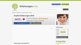 
                            6. ᐅ Anyflirt Erfahrungen aus 2 Bewertungen » 4/5 im Test