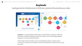 
                            2. Anyleads: Lead generation infrastructure to find new | BetaList