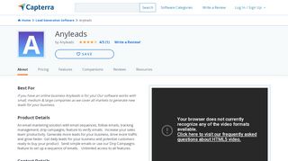 
                            6. Anyleads Reviews and Pricing - 2019 - Capterra