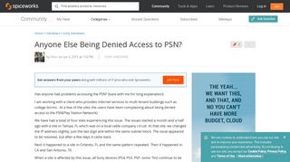 
                            8. Anyone Else Being Denied Access to PSN? - Sony Hardware ...