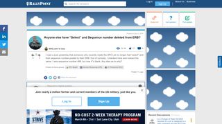 
                            12. Anyone else have “Select” and Sequence number deleted from ERB ...