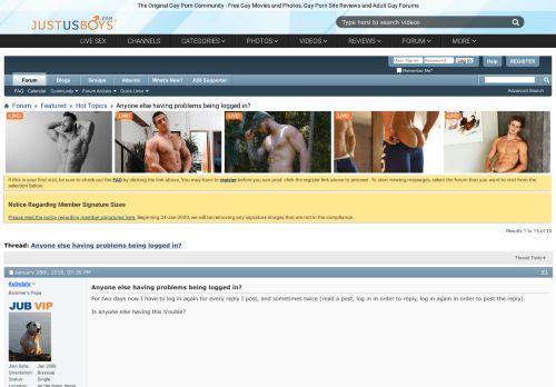 
                            11. Anyone else having problems being logged in? - Gay Message ...