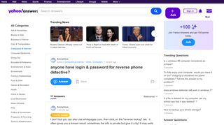 
                            11. anyone have login & password for reverse phone detective? | Yahoo ...