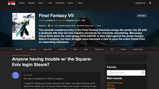 
                            13. Anyone having trouble w/ the Square-Enix login Steam? - Final ...