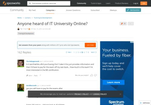 
                            8. Anyone heard of IT University Online? - Training & Development