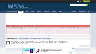 
                            13. Anyone know how to find the password file for chrome on a hard ...