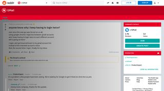 
                            5. anyone know why i keep having to login twice? : GMail - Reddit