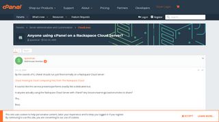 
                            13. Anyone using cPanel on a Rackspace Cloud Server? | cPanel Forums