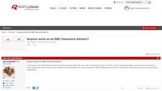 
                            10. Anyone work as an RBC Insurance Advisor? - RedFlagDeals.com Forums