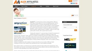 
                            2. Anyoption Affiliate Program - AlexAffiliates.com