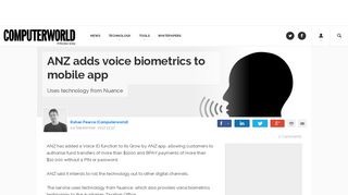
                            11. ANZ adds voice biometrics to mobile app - Computerworld