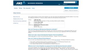 
                            13. ANZ Business Rewards - Help