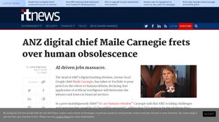 
                            10. ANZ digital chief Maile Carnegie frets over human obsolescence ...