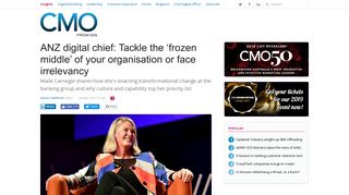 
                            9. ANZ digital chief: Tackle the 'frozen middle' of your organisation or ...